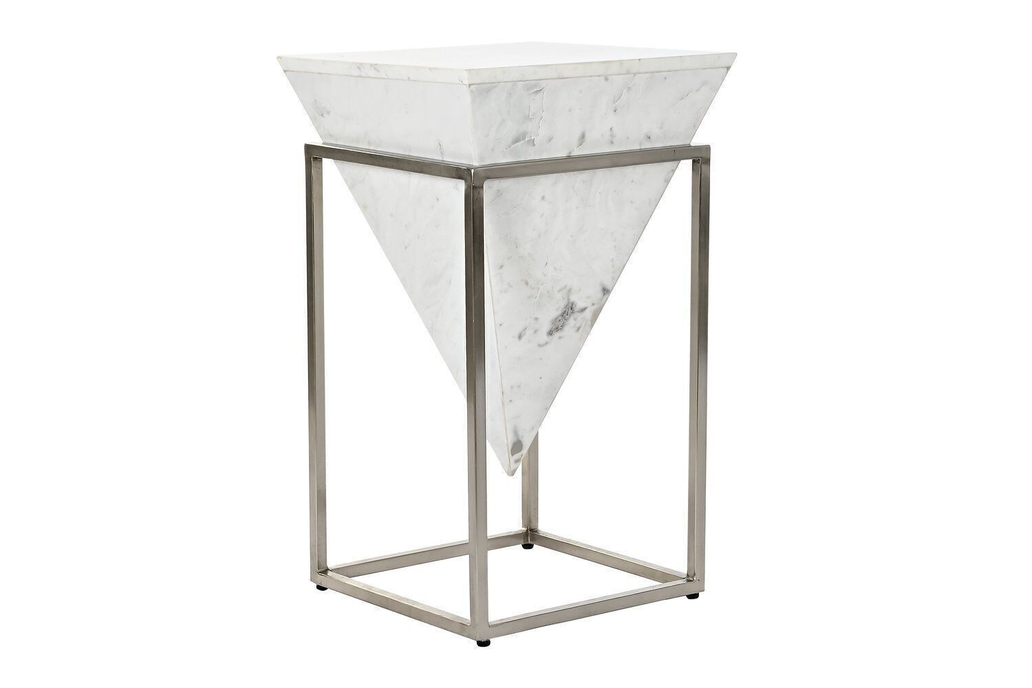 TAVOLINO METALLO MARMO 36X36X60 BIANCO MB196749