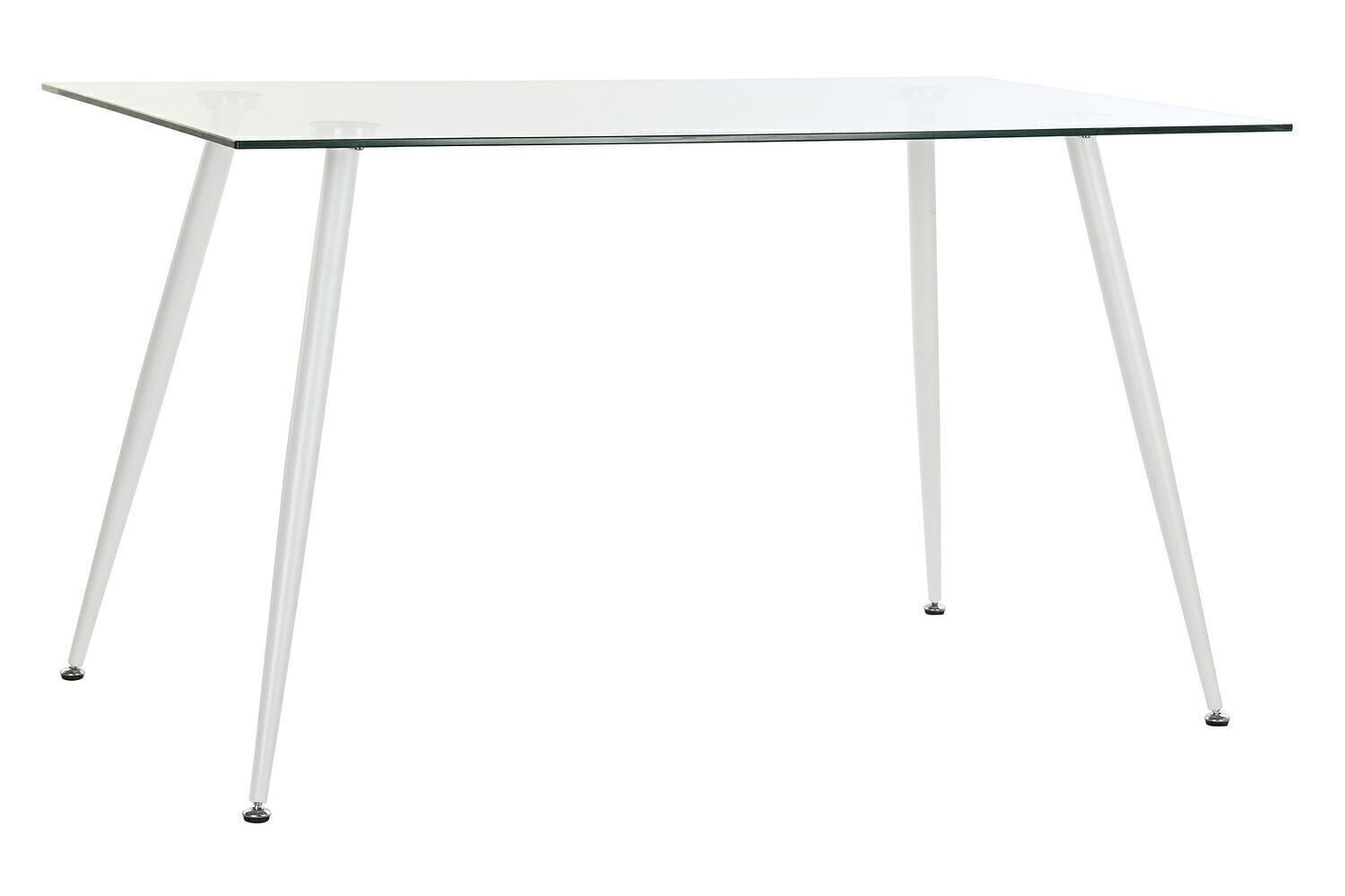 TAVOLO PRANZO METALLO VETRO 135X75X75 BIANCO MB197240