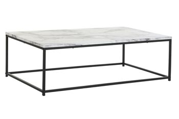 TABLE BASSE MÉTAL MDF 110X60X34 BLANC MB197243 1