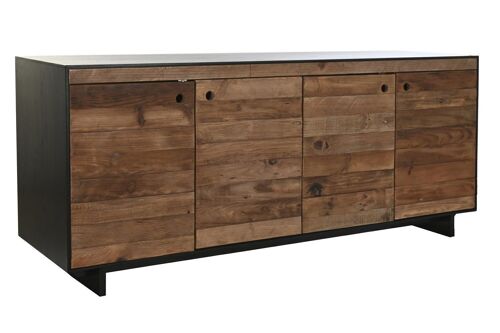 BUFFET MADERA RECICLADA PINO 180X48X76 NEGRO MB199000