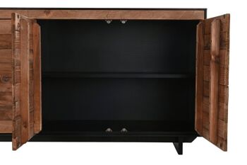 BUFFET EN BOIS DE PIN RECYCLÉ 180X48X76 NOIR MB199000 5