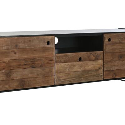 MUEBLE TV MADERA RECICLADA PINO 144,5X40X51 NEGRO MB199001