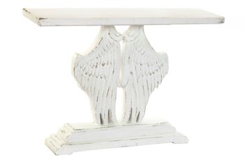 CONSOLE BOIS 120X34X85 AILES VIEILLI BLANC MB199206 1