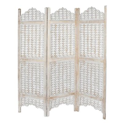 PARAVENT MANGUE MDF 150X2X180 DÉCAPAGE BLANC MB199412