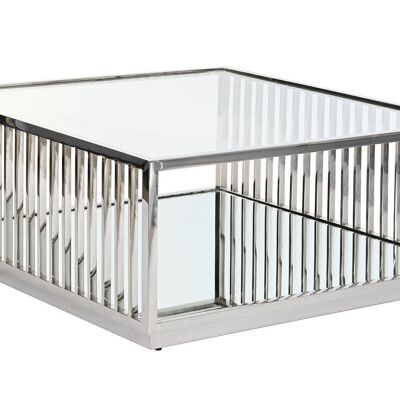 TABLE BASSE ACIER MIROIR 100X100X45 CHROME MB199642