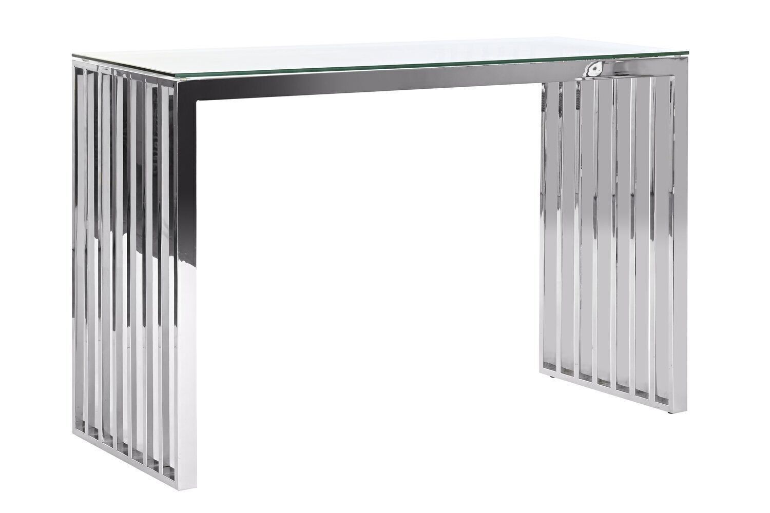 CONSOLLE VETRO ACCIAIO 120X45X78 CROMO ARGENTO MB199643