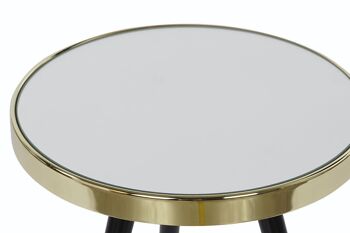 TABLE D'APPOINT ACIER MIROIR 42.5X42.5X48 DORÉ MB199655 2