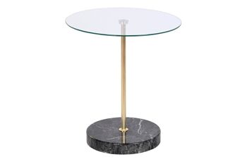 TABLE D'APPOINT ACIER VERRE 45X45X50 MB199660 1