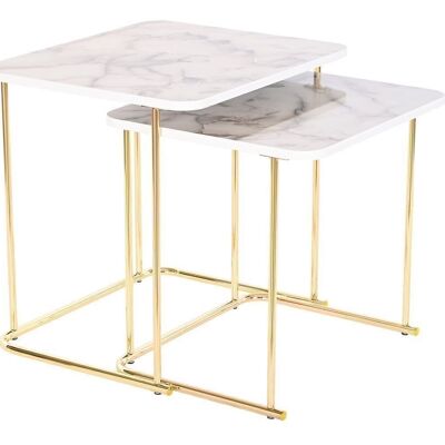 TABLE D'APPOINT SET 2 ACIER MDF 51X43X49 MB199662