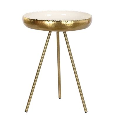 ALUMINUM SIDE TABLE 43X43X61 WHITE LACQUERED MB199765