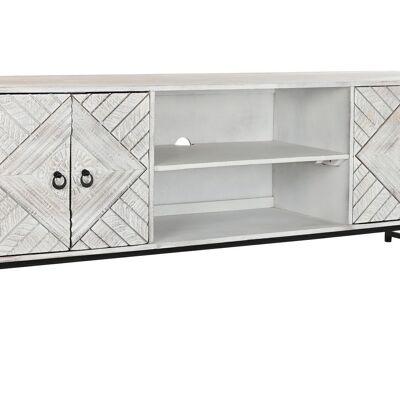 MEUBLE TV MANGO MÉTAL 180X40X60 BLANC MB200025