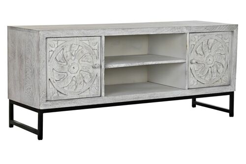 MUEBLE TV MANGO METAL 130X40X55 MANDALA BLANCO MB200028