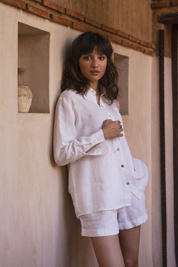 Chemise en lin louise BLANC 6