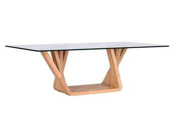 TABLE BASSE VERRE NOYER 130X70X42 10 MM, NATUREL MB200105 1