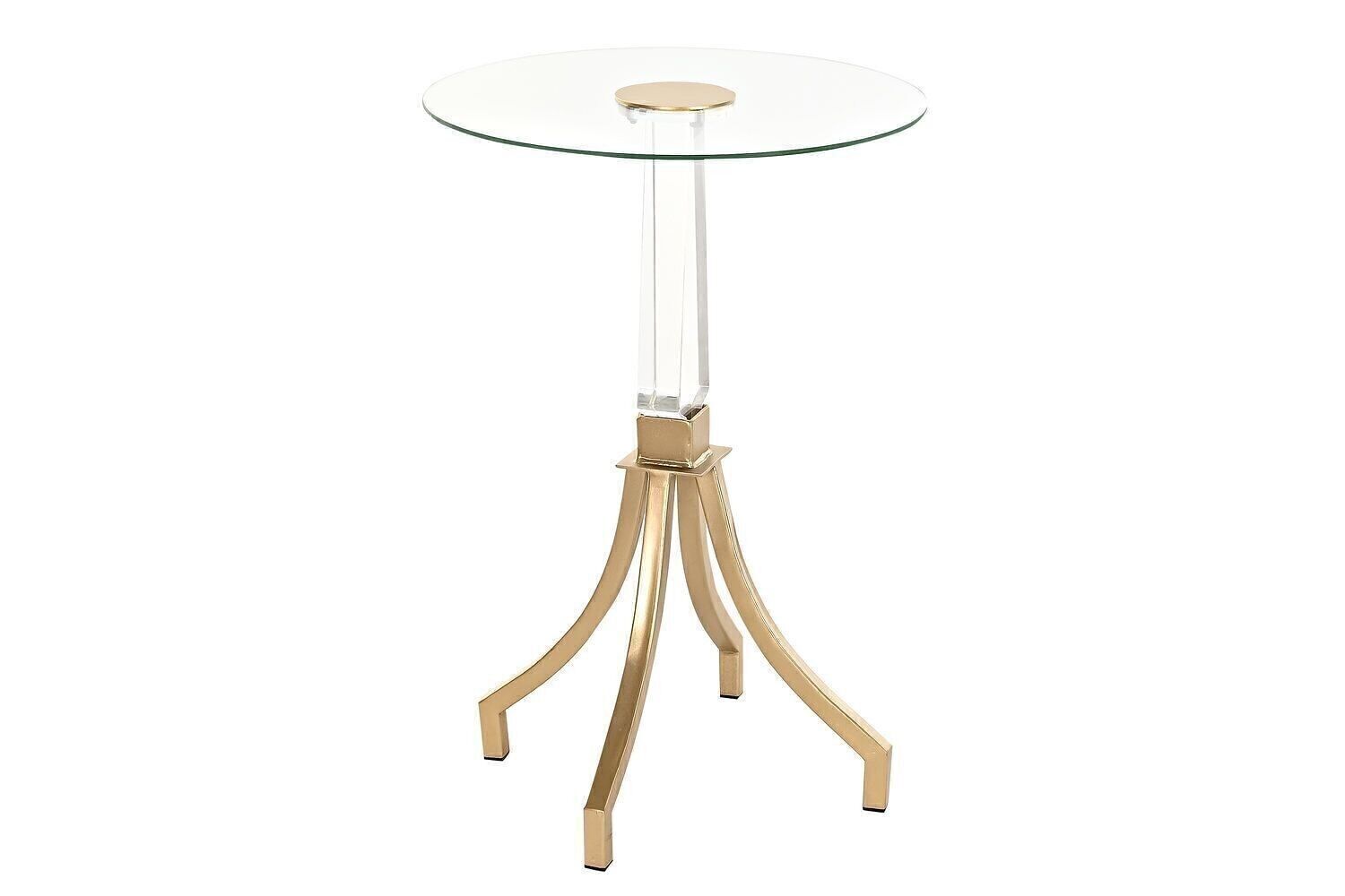 TAVOLINO METALLO ACRILICO 42X42X62 DORATO MB200212