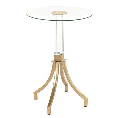 SIDE TABLE METAL ACRYLIC 42X42X62 GOLDEN MB200212