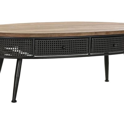 COFFEE TABLE FIR METAL 120X58X42 2 DRAWERS BLACK MB200590
