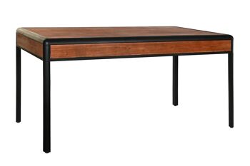 TABLE DE REPAS SAPIN METAL 160X80X79 BRUN FONCE MB200611 1