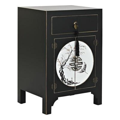 NIGHT TABLE FIR MDF 45X36X66 ORIENTAL BLACK MB200959