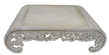 TABLE D'APPOINT MANGUE 121X83.8X35.5 DÉCAPAGE BLANC MB201002