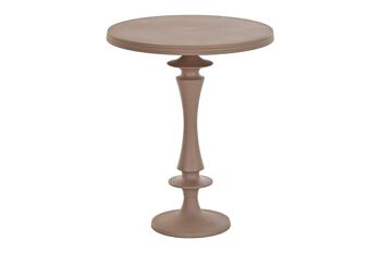 TABLE D'APPOINT ALUMINIUM 40X40X50 ROSE PALE MB201032 1