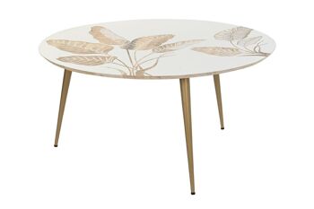 TABLE BASSE MANGO 90X90X45 FEUILLE BLANCHE MB201132 1