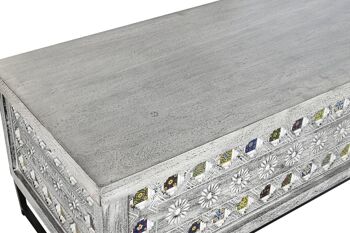 TABLE BASSE MANGO METAL 116X40X45 GRIS MB201143 2