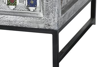 TABLE BASSE MANGO METAL 116X40X45 GRIS MB201143 5