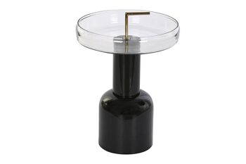TABLE D'APPOINT FER VERRE 41X41X57 LAQUE MB201256 1