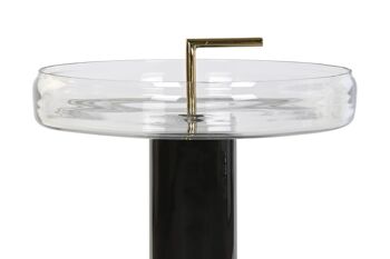 TABLE D'APPOINT FER VERRE 41X41X57 LAQUE MB201256 3