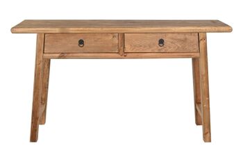 CONSOLE EN BOIS DE PIN RECYCLE 140X38X80 NATUREL MB201316 5