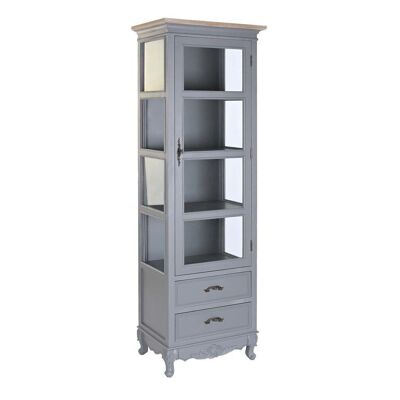 PAULOWNIA SHOWCASE MDF 49X36X160 2 DRAWERS GRAY MB201449