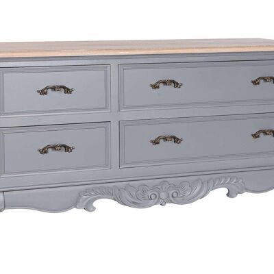 TV STAND PAULOWNIA MDF 120X40X56,5 4 DRAWERS GRAY MB201452