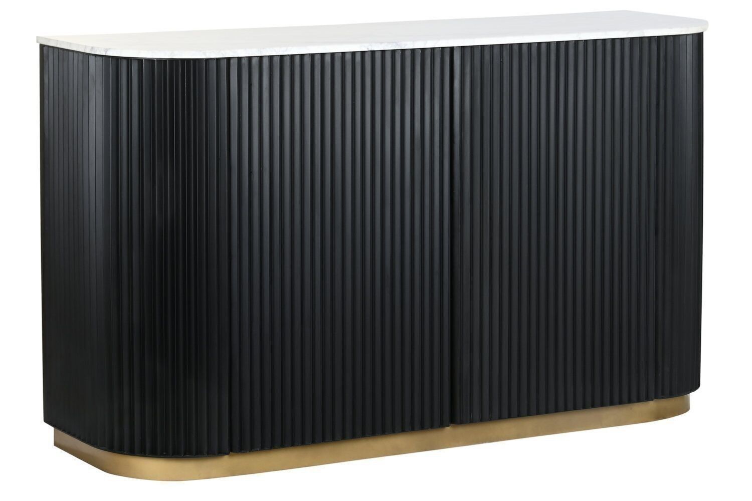 BUFFET IN METALLO MARMO 140X40X82 NERO MB201485