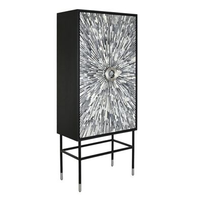 BONE RESIN CABINET 75X40X181 BLACK TARACE MB202087