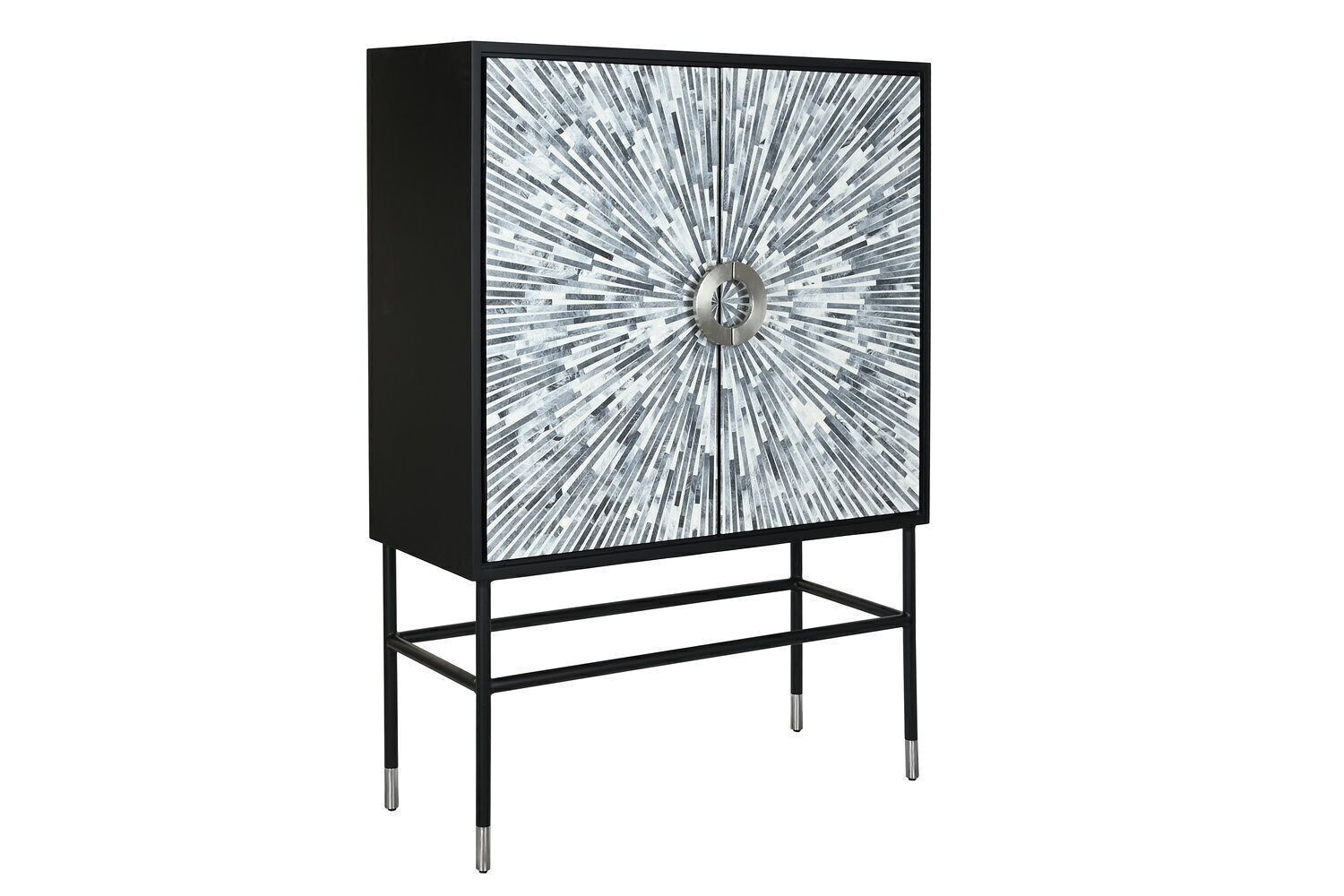 CREDENZA IN RESINA OSSO 100X40X140 NERO TARACE MB202089