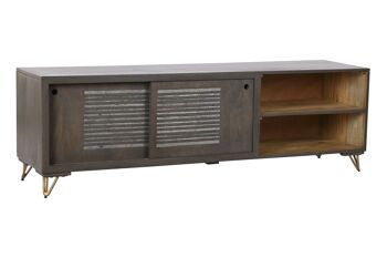 MEUBLE TV MANGO MÉTAL 160X40X50 MARRON MB202258 1