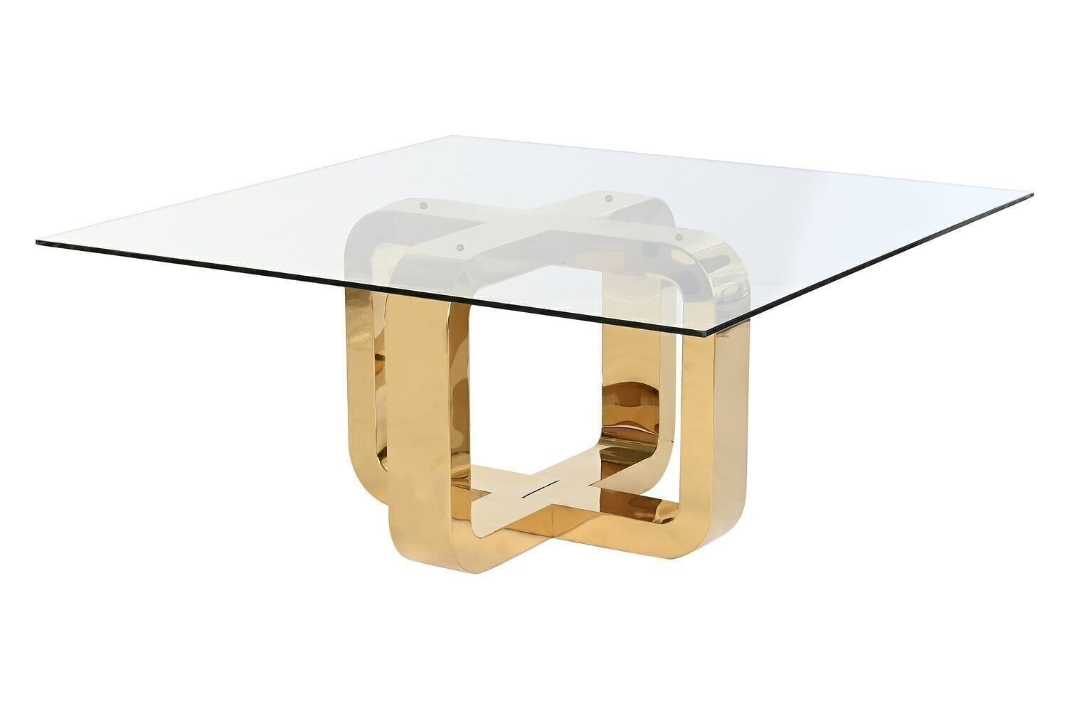 TAVOLINO BASSO ACCIAIO VETRO TEMPERATO 100X100X45 MB202974