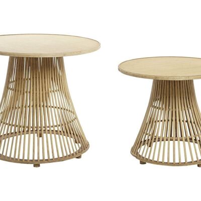 SIDE TABLE SET 2 BAMBOO 61X61X54 NATURAL MB203054