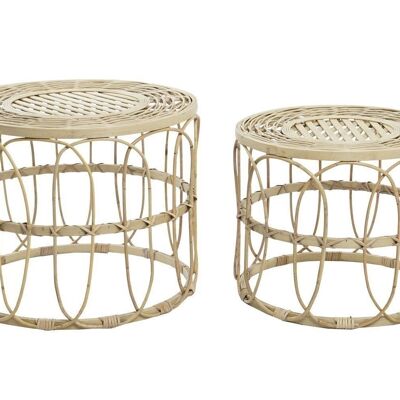 SIDE TABLE SET 2 RATTAN 50X50X41,5 NATURAL MB203055