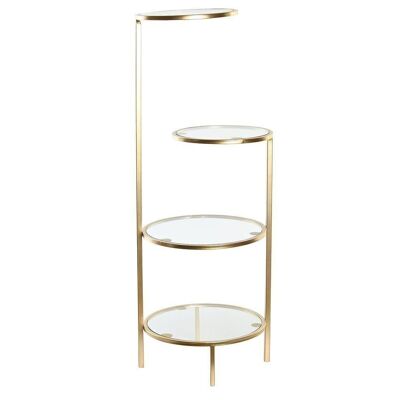 ÉTAGÈRE MÉTAL VERRE 32,5X30X86 DORÉ MB203562