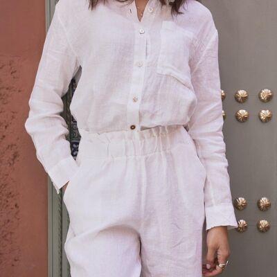 Lena Linen Pants WHITE