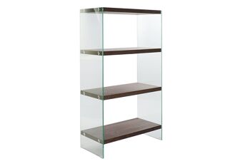 ETAGERE VERRE MDF 80X40X150 NOYER MB204500 1