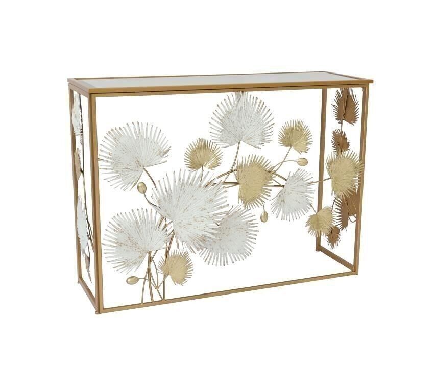 CONSOLLE METALLO SPECCHIO 108X37X80 LAMIERE DORATO MB204688