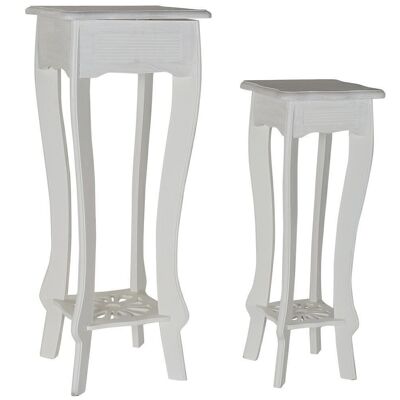 SIDE TABLE SET 2 MDF 30X30X76,5 WHITE MB204795