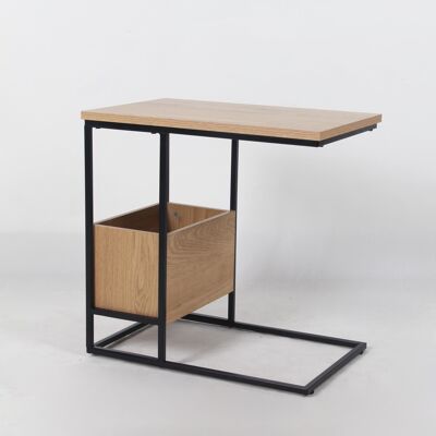 SIDE TABLE METAL MDF 55X35X55 NATURAL MB204903