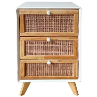 PAULOWNIA RATTAN DRAWER 40X30X72 WHITE MB204927