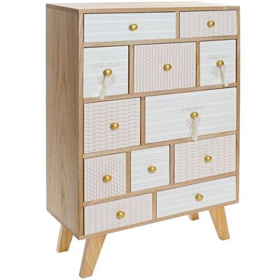 PAULOWNIA DRAWER UNIT 60X26X94 12 DRAWERS NATURAL MB204930