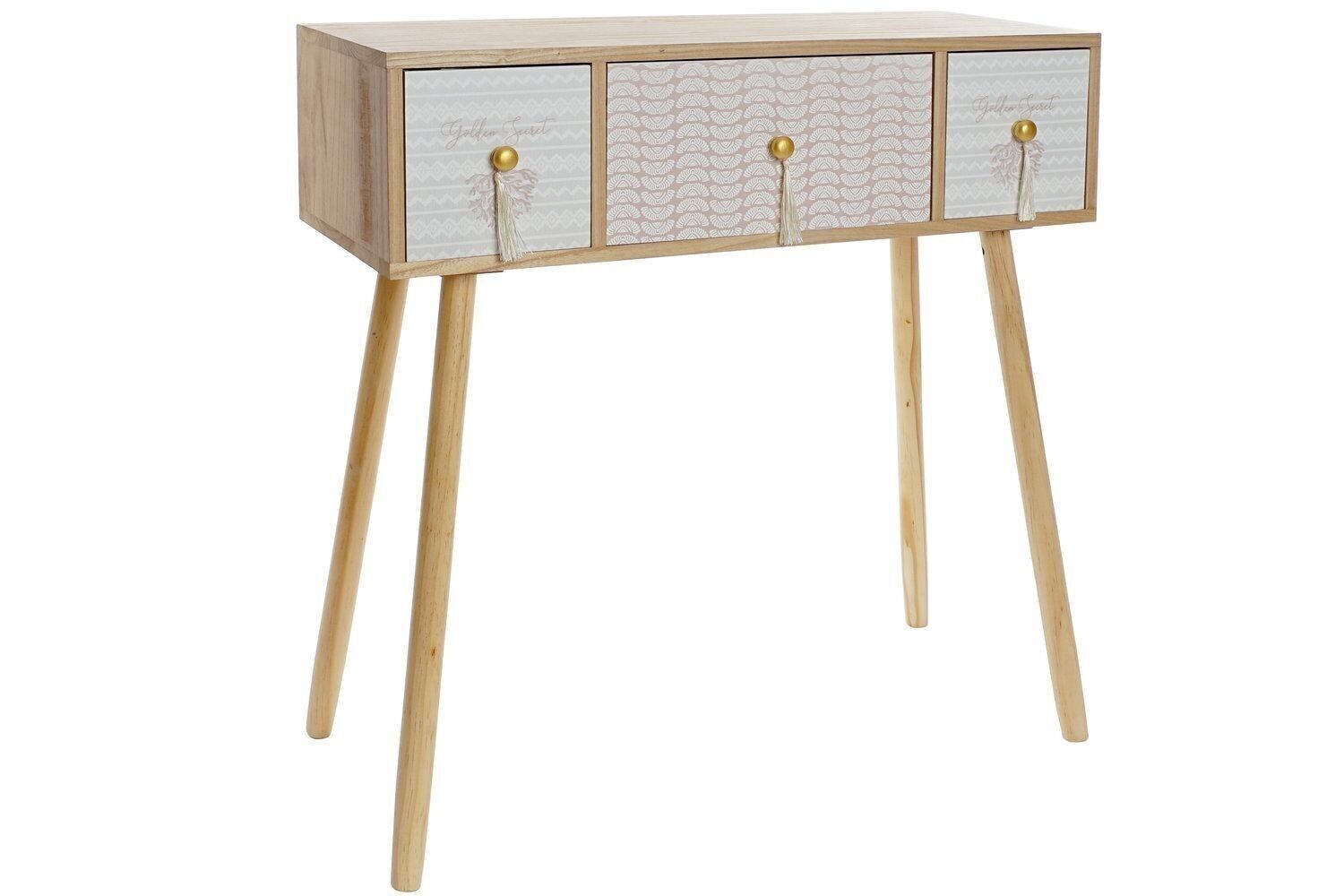 CONSOLLE PAULOWNIA 80X32X80 3 CASSETTI NATURALE MB204932