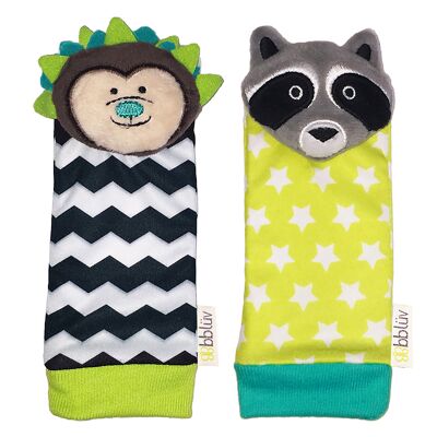 Bbluv - Düo - Activity socks - Hedgehog and raccoon